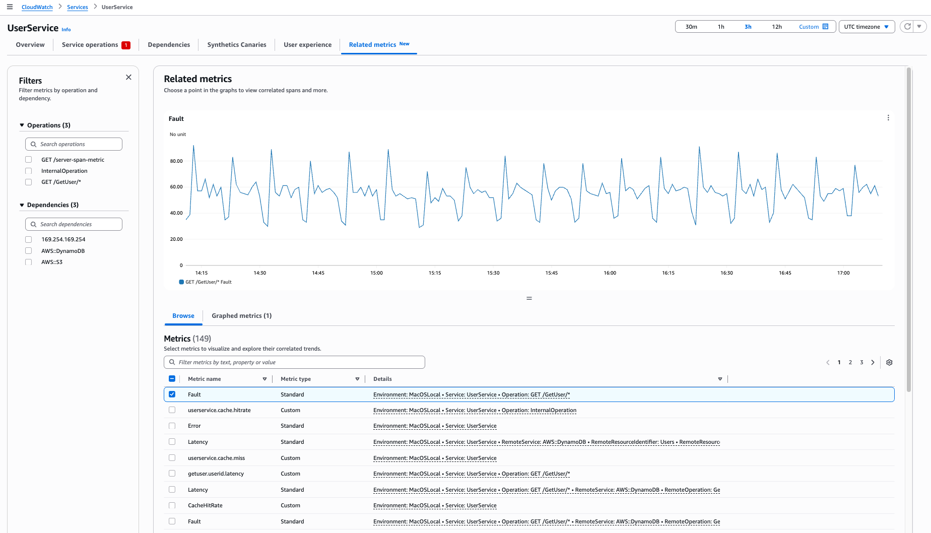 Zugehörige Metriken anzeigen