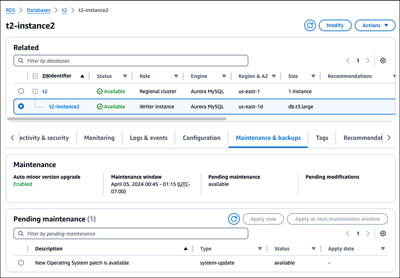 Betriebssystem-Patch auf Instance-Ebene.