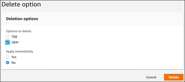 Optionsgruppe löschen