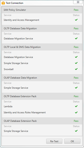Das Dialogfeld Verbindung testen