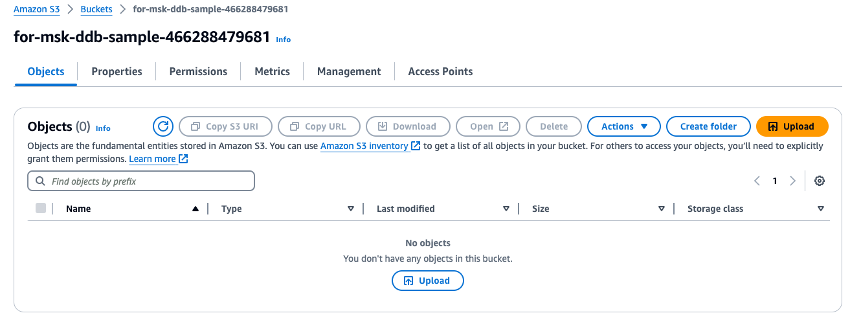 Abbildung mit Informationen zum Hochladen von Dateien in der S3-Konsole.