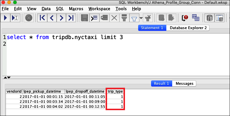 Die vierte Spalte in den Datenergebnissen.