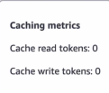 Feld für Caching-Metriken, in dem die Anzahl der Token angezeigt wird, die aus dem Cache gelesen und in den Cache geschrieben wurden.