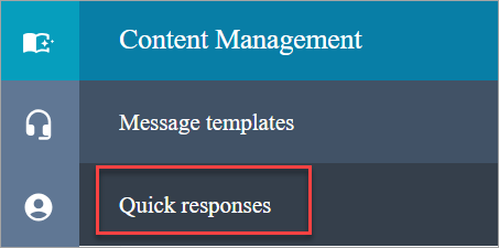 Menü mit „Content-Management“ und „Schnellantworten“