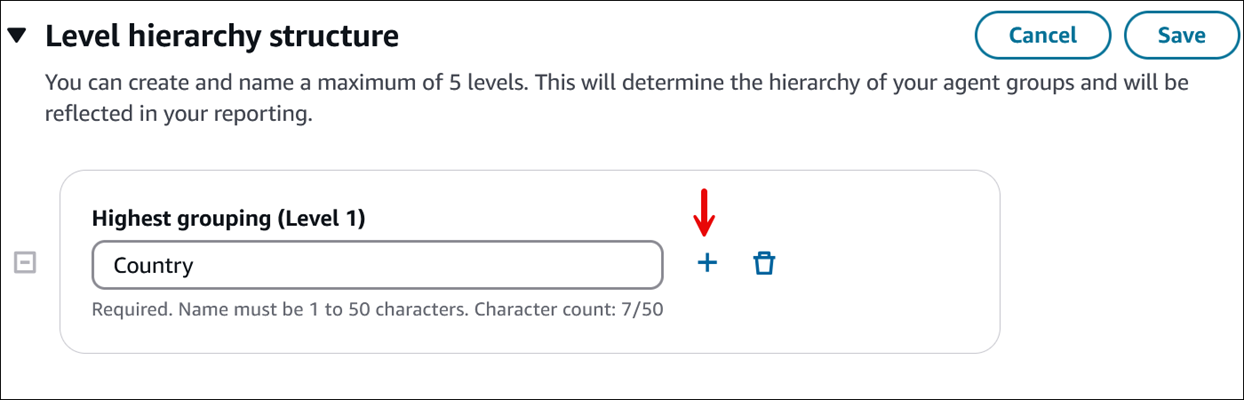 Der Abschnitt „Level-Hierarchiestruktur“, Level 1.