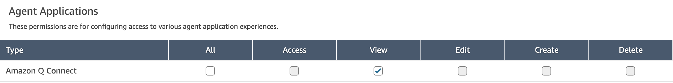 Screenshot, der die Berechtigungen von AI-Agenten im Sicherheitsprofil zeigt.