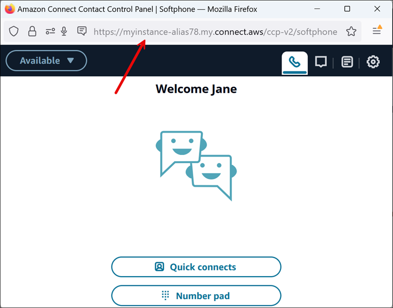 Das Contact Control Panel, die URL.