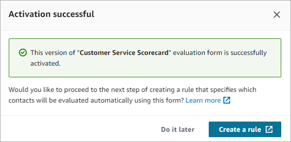 Eine Aufforderung zum Erstellen einer Regel