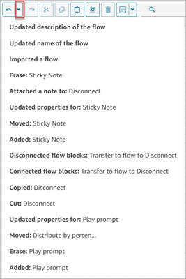 Das Dropdown-Menü „Rückgängigmachen“.