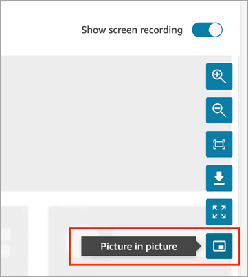 Die Bild-in-Bild-Schaltfläche auf der rechten Seite der Seite