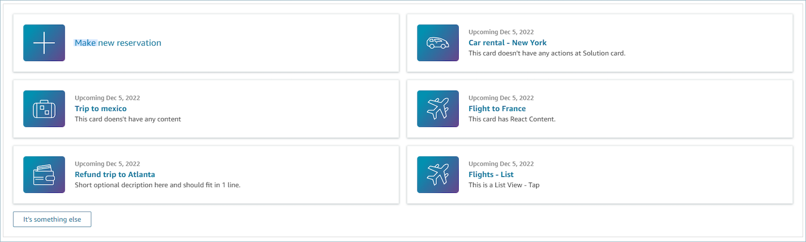 Ein Satz aus sechs Karten