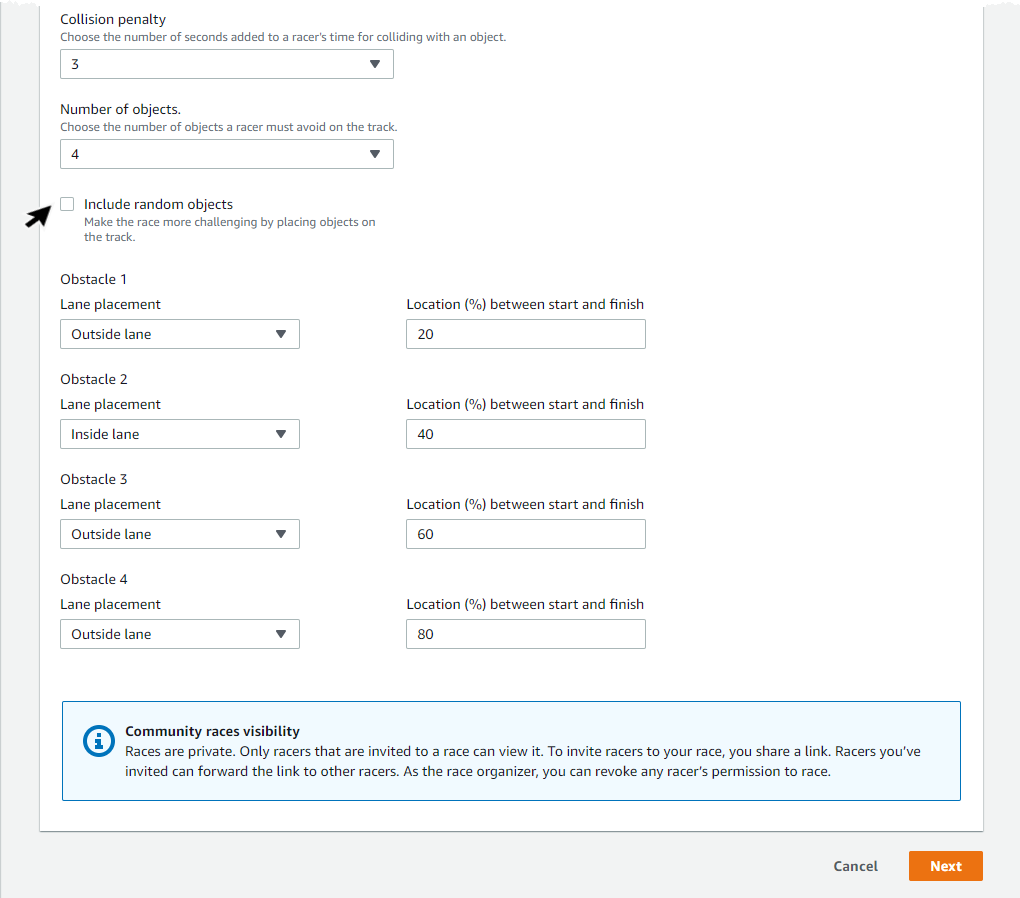 Richten Sie ein DeepRacer AWS-Community-Rennen ein.