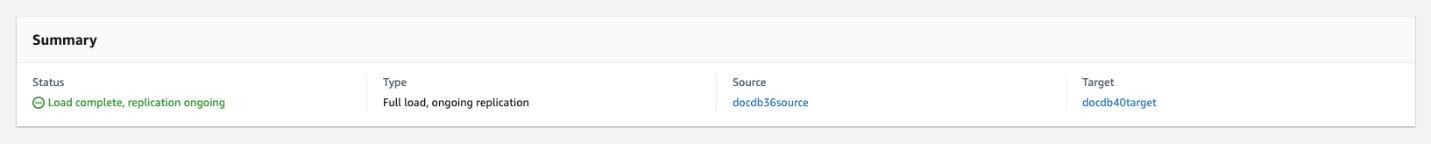 Bild: Dialogfeld mit einer Zusammenfassung der Migration.