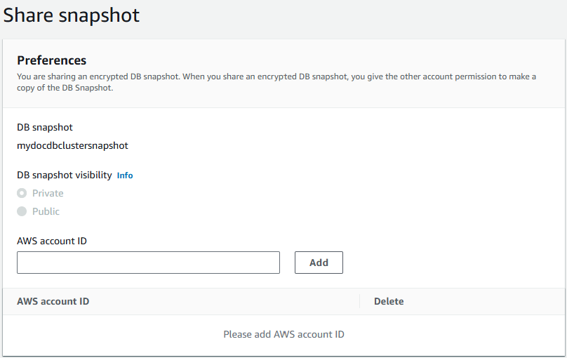 Diagramm: Snapshot-Einstellungen teilen