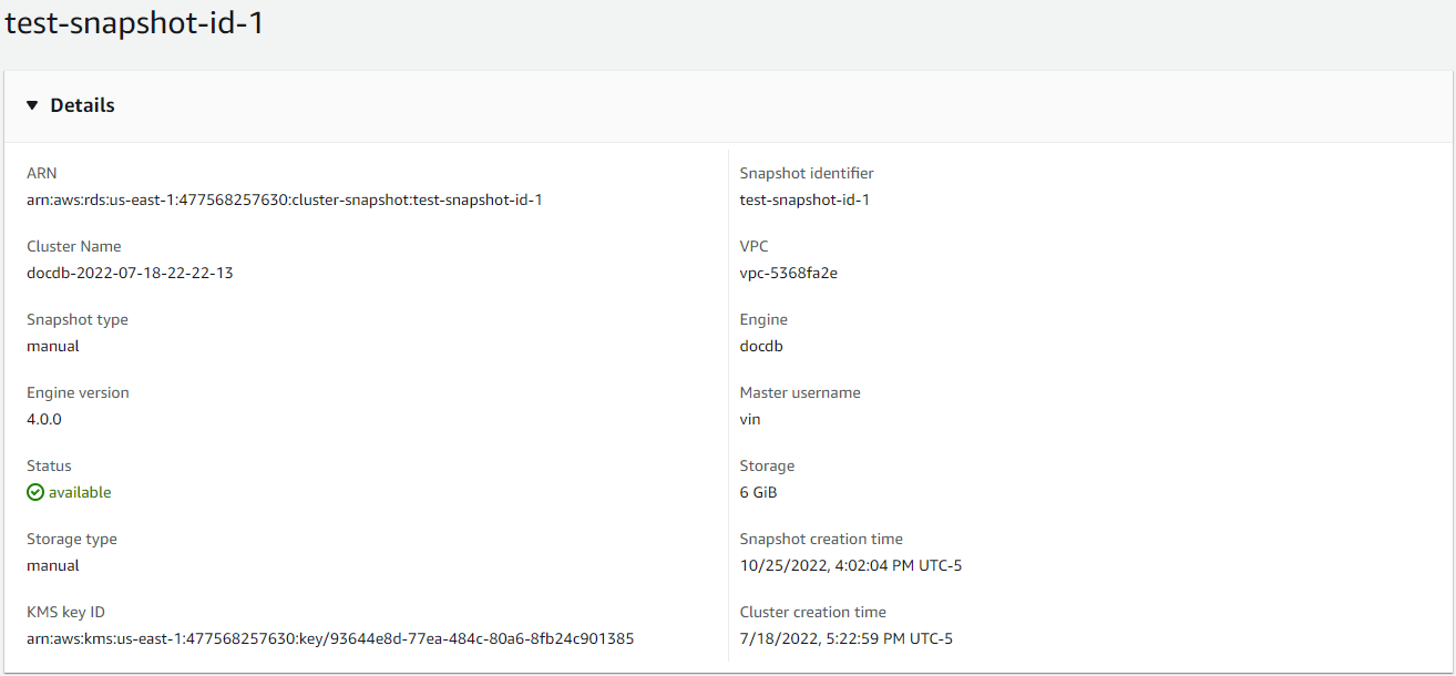 Diagramm: Snapshot mit Elastic-Cluster-Ansicht