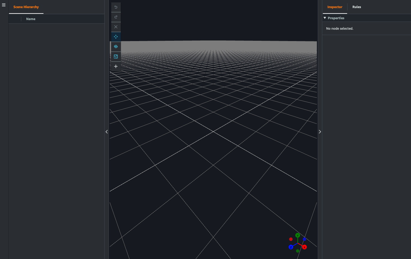 Eine leere Szenen-Leinwand, die bereit ist, bearbeitet zu werden.
