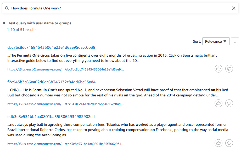 Search results for "How does Formula One work?" showing snippets about the racing series.