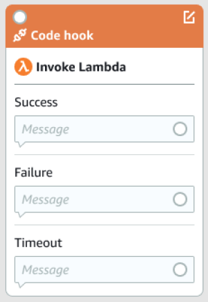 Ein Code-Hook-Block im Visual Conversation Builder