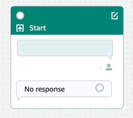 Ein Startblock im Visual Conversation Builder