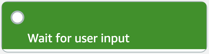 Ein Warteblock im Visual Conversation Builder