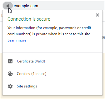 Bestätigung der sicheren Website