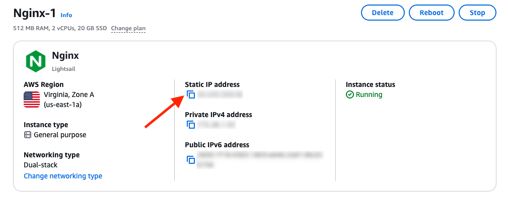 Kopieren Sie die statische IP