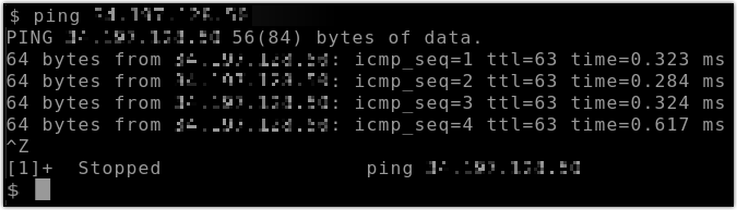 Erfolgreicher IPv4 Ping-Befehl.