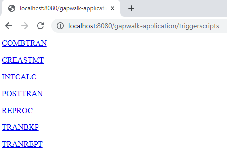 Beispiel für das Auflisten von Skripten (Browseransicht)