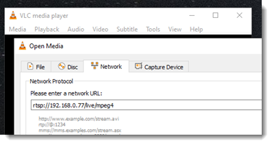 Einen Stream in VLC anzeigen.