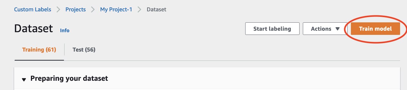 Schaltfläche „Modell trainieren“ zum Trainieren eines Modells für maschinelles Lernen anhand des Datensatzes im aktuellen Projekt.
