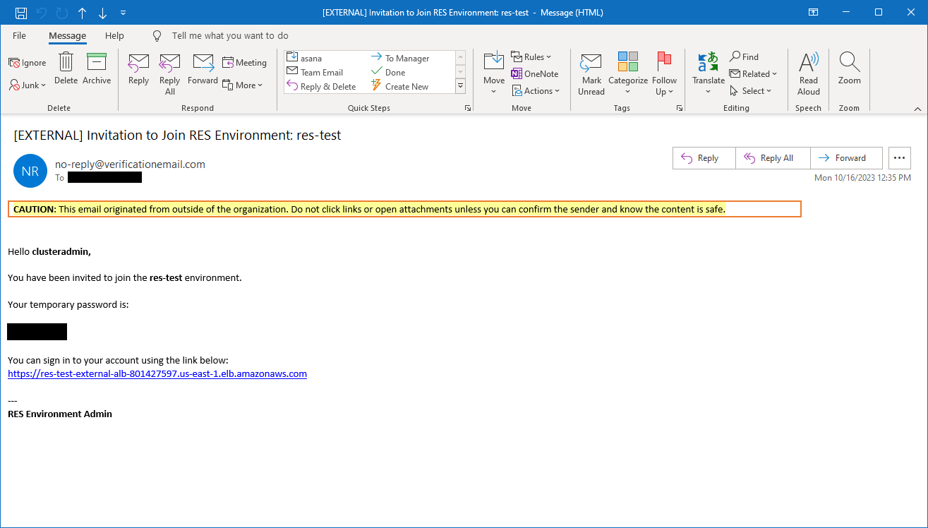 E-Mail-Einladung für die erste Anmeldung
