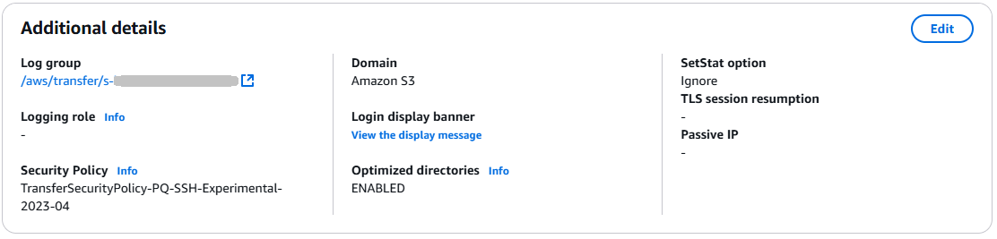 Der Bildschirm mit den Serverdetails zeigt den Bereich Überwachung..