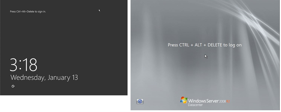 Pantalla de inicio de sesión.