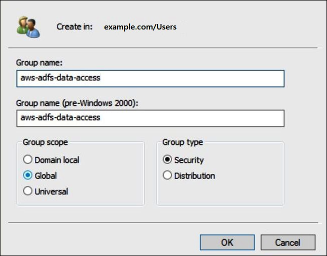 Crear un grupo de seguridad global en AD.