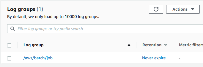 CloudWatch grupos de registro de la consola