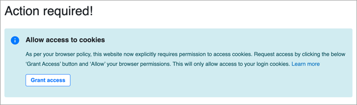 Un banner de concesión de acceso.