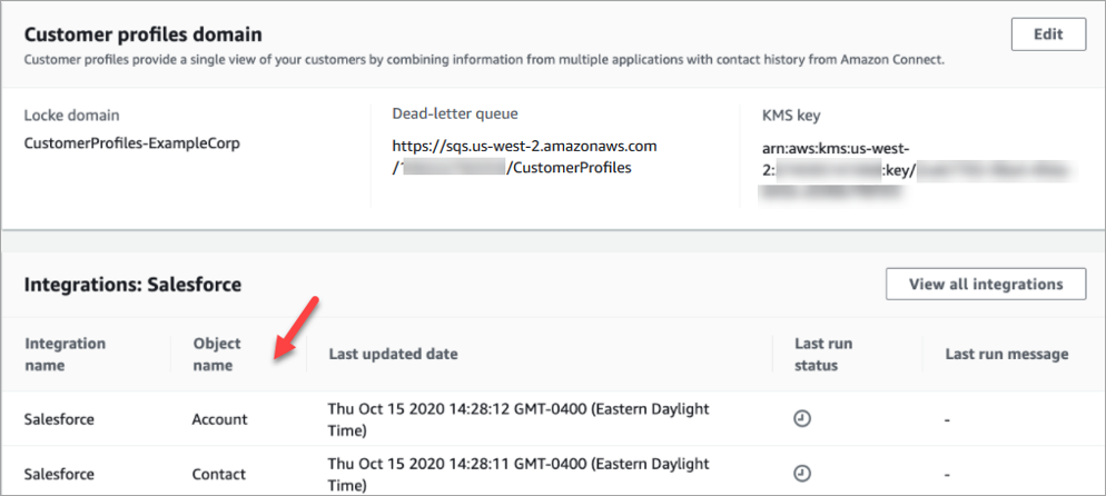 Página Configuración de perfiles de clientes.