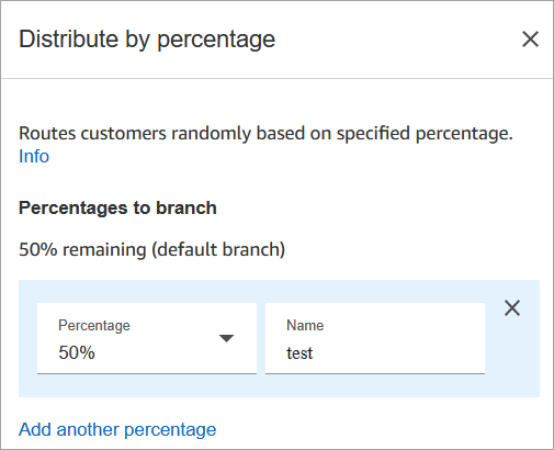 La página de propiedades del bloque Distribuir por porcentaje.