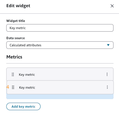 Otro ejemplo de edición de un widget de métrica clave personalizado