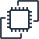 Microchip icon representing a computer processor or integrated circuit.