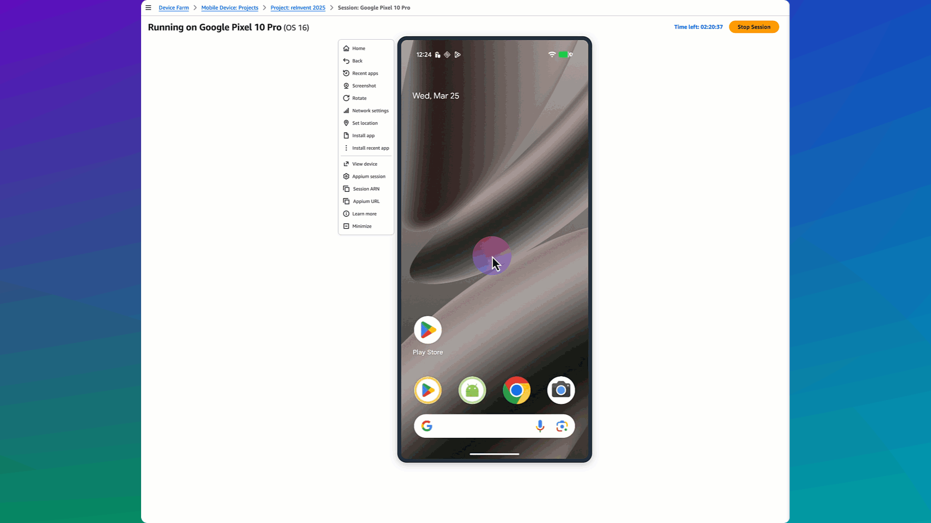 Configura la sesión de Appium