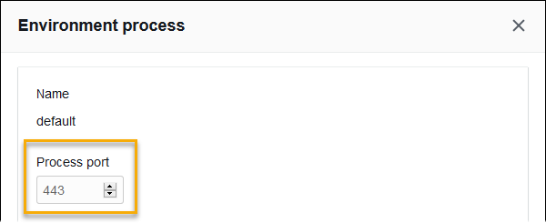 Ejemplo de configuración de equilibrador de carga de red: configuración del proceso predeterminado para usar el puerto de proceso 443