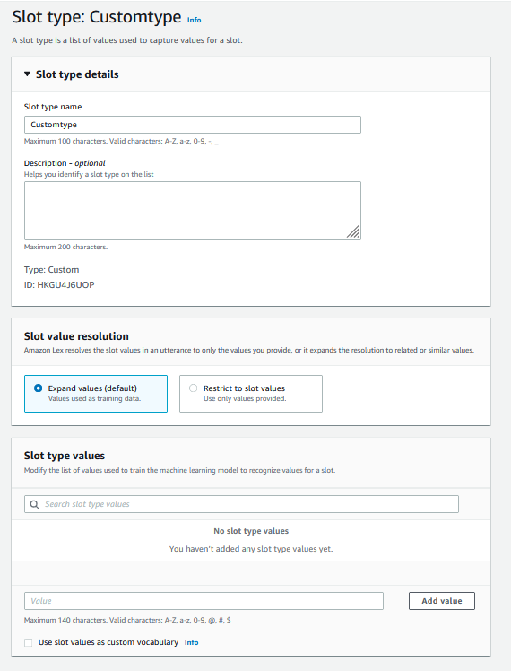 Crear un tipo de ranura personalizado