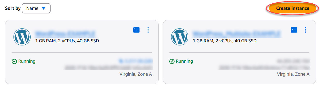 Lanzamiento WordPress en Lightsail.