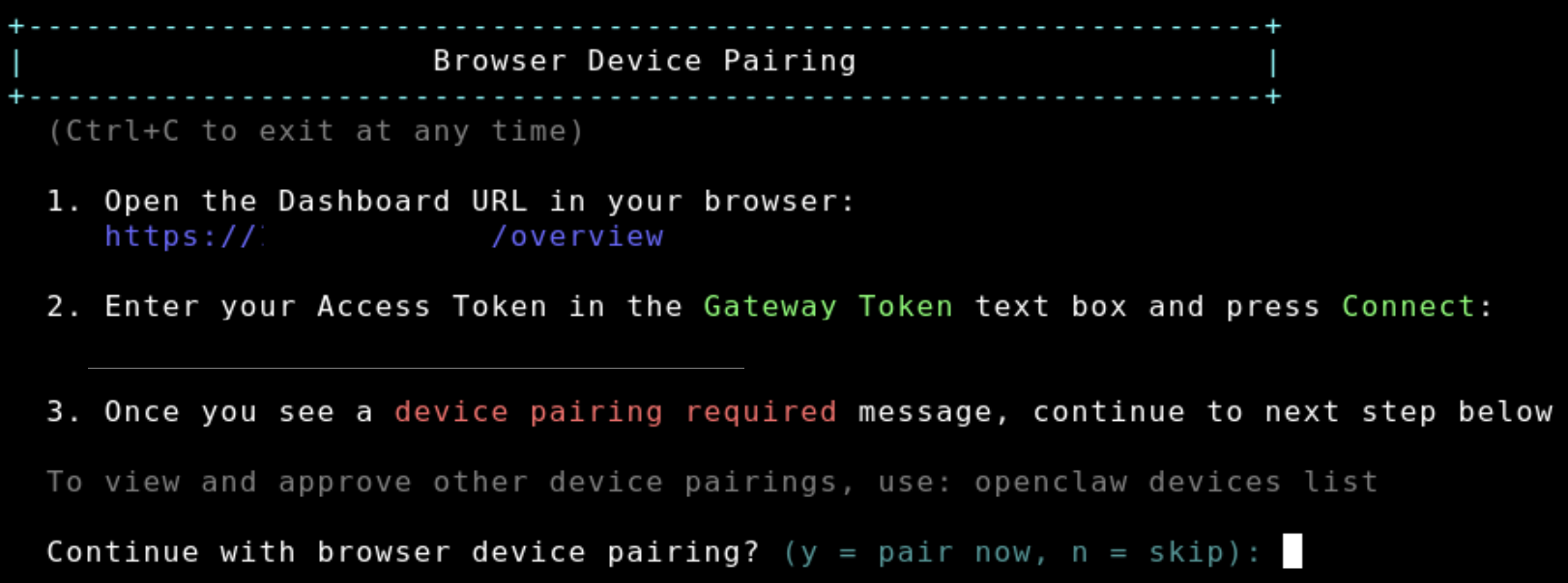 Emparejar un dispositivo con el OpenClaw uso de datos de muestra