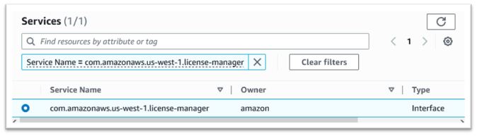 Servicios con el servicio de interfaz License Manager seleccionado.
