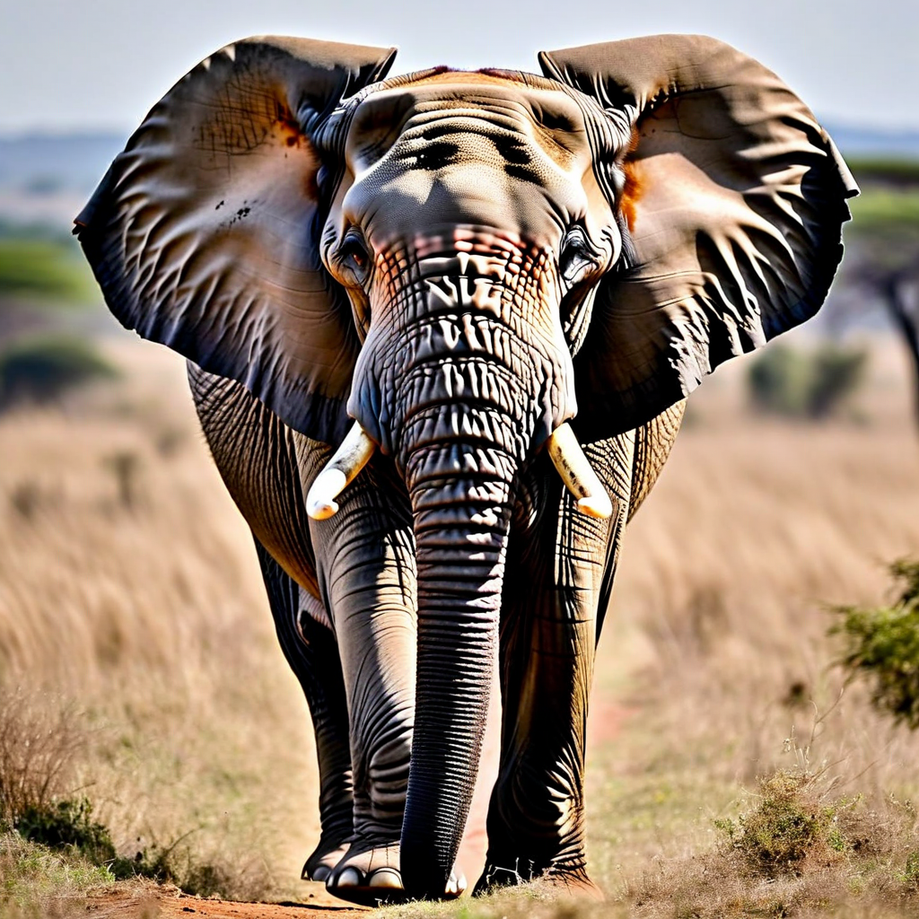 La imagen muestra un elefante en el estilo fotorrealista.