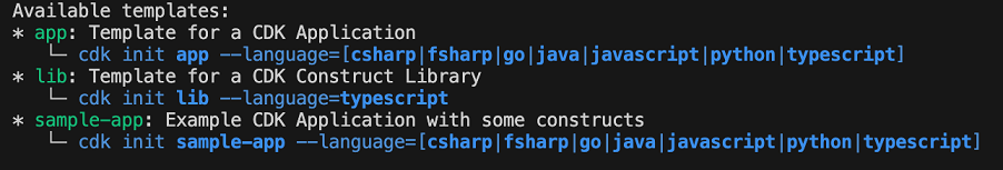 Tipos de aplicaciones de AWS CDK