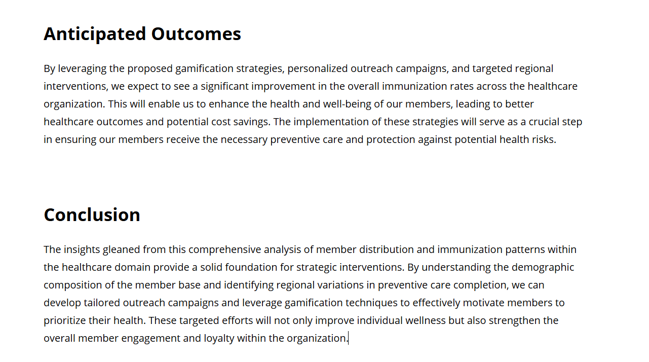 Continuación del análisis de la historia basada en datos, con los resultados y las conclusiones anticipados.