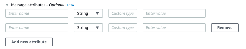 La console Amazon SQS affiche le bouton Supprimer dans la section Attributs du message.